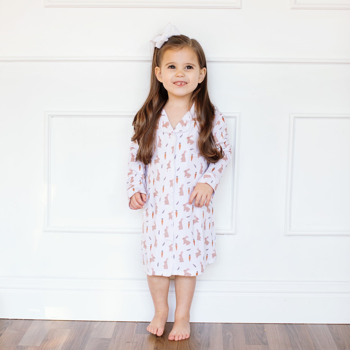 Rabbits Girls Button Down Gown