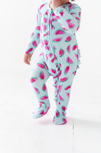Load image into Gallery viewer, Watermelon Footed Onesie