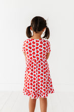 Load image into Gallery viewer, Red Affirmation Heart Twirl Dress