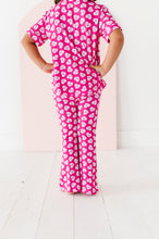 Load image into Gallery viewer, Pink Affirmation Heart Girls Flare Lounge Set
