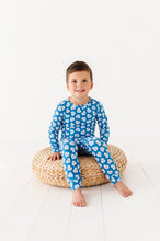 Load image into Gallery viewer, Blue Affirmation Heart Two Piece Long Pajama Set