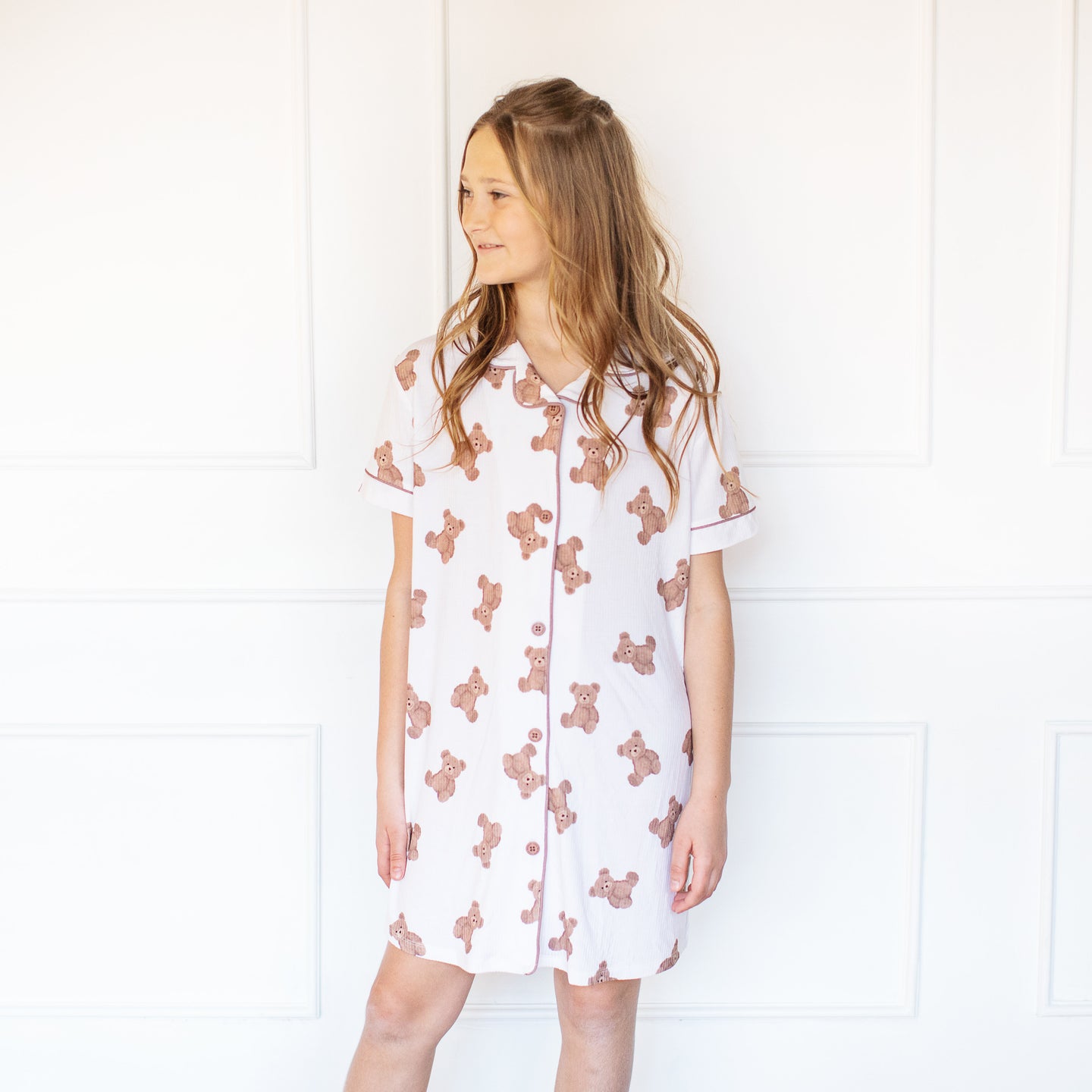 Ribbed Bear Button Down Gown