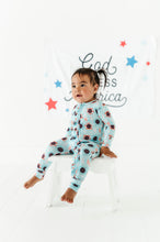 Load image into Gallery viewer, USA Sunglasses Ruffled Convertible Foot Onesie