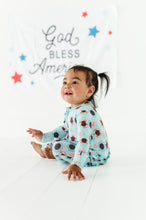 Load image into Gallery viewer, USA Sunglasses Ruffled Convertible Foot Onesie