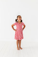 Load image into Gallery viewer, Red Affirmation Heart Twirl Dress