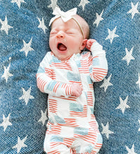 Load image into Gallery viewer, American Flag Convertible Foot Onesie