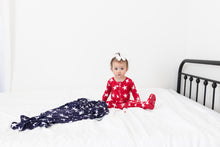 Load image into Gallery viewer, Red Star Ruffle Footed Onesie