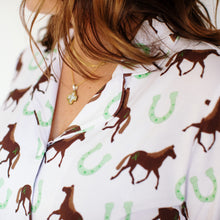 Load image into Gallery viewer, Horse Women&#39;s Button down short set
