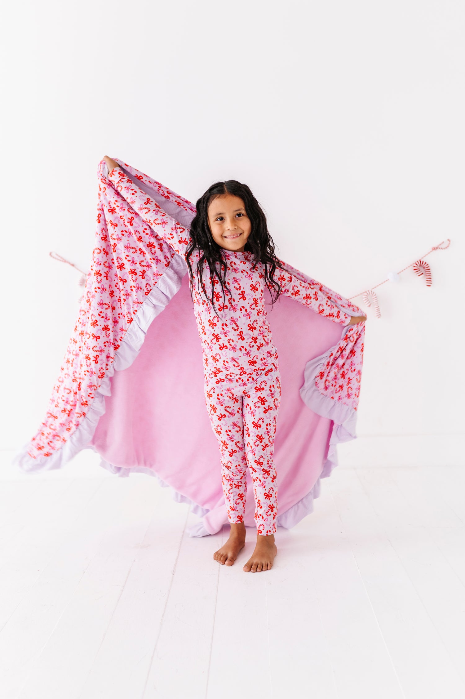 Candy Cane Plush Blanket