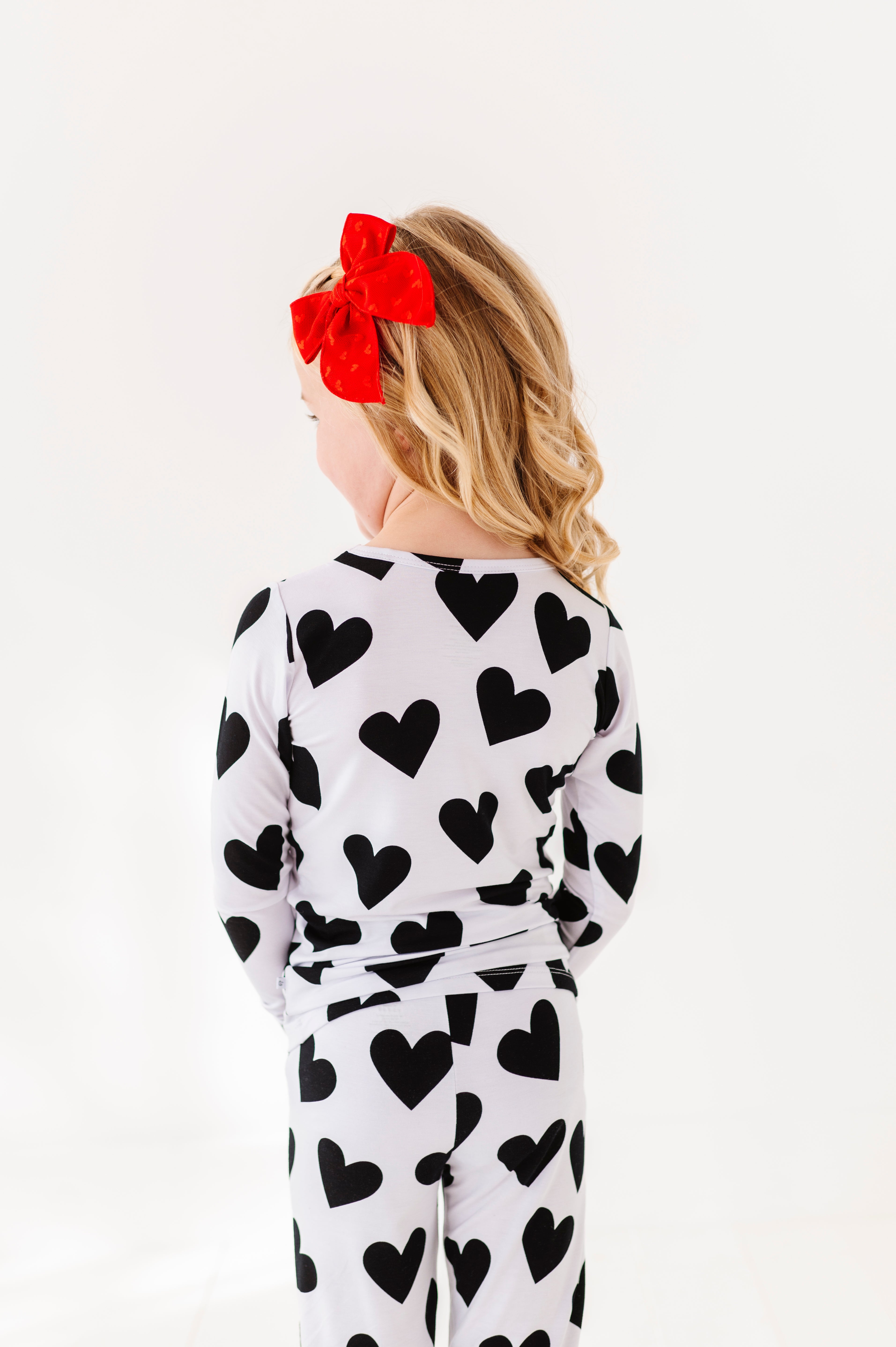 Black Heart Two-Piece Pajama Set