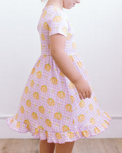Pink Gingham Pumpkin Dress