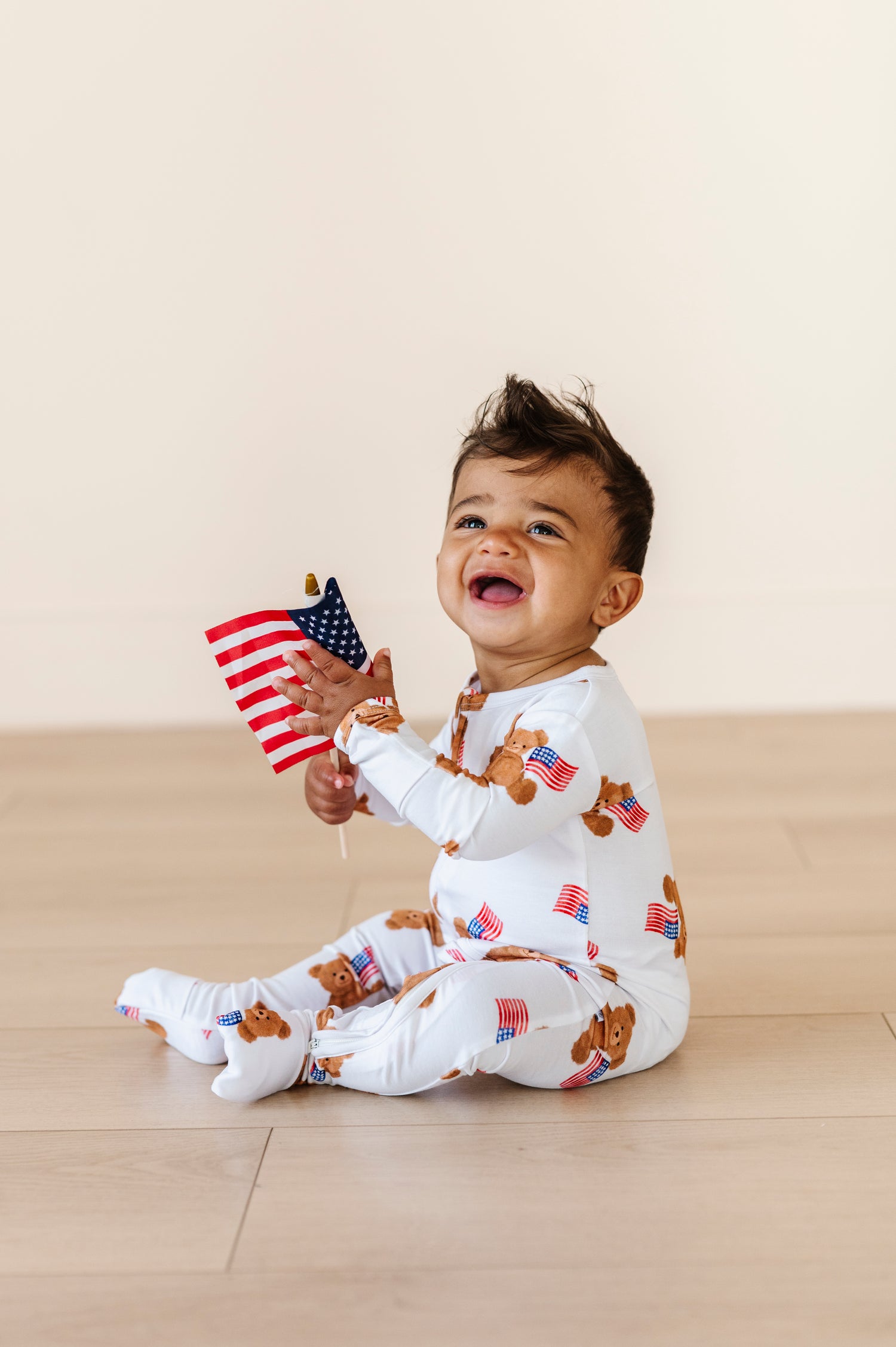 American Bear Zipper Onesie