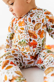 Fall Leaves Zipper Onesie