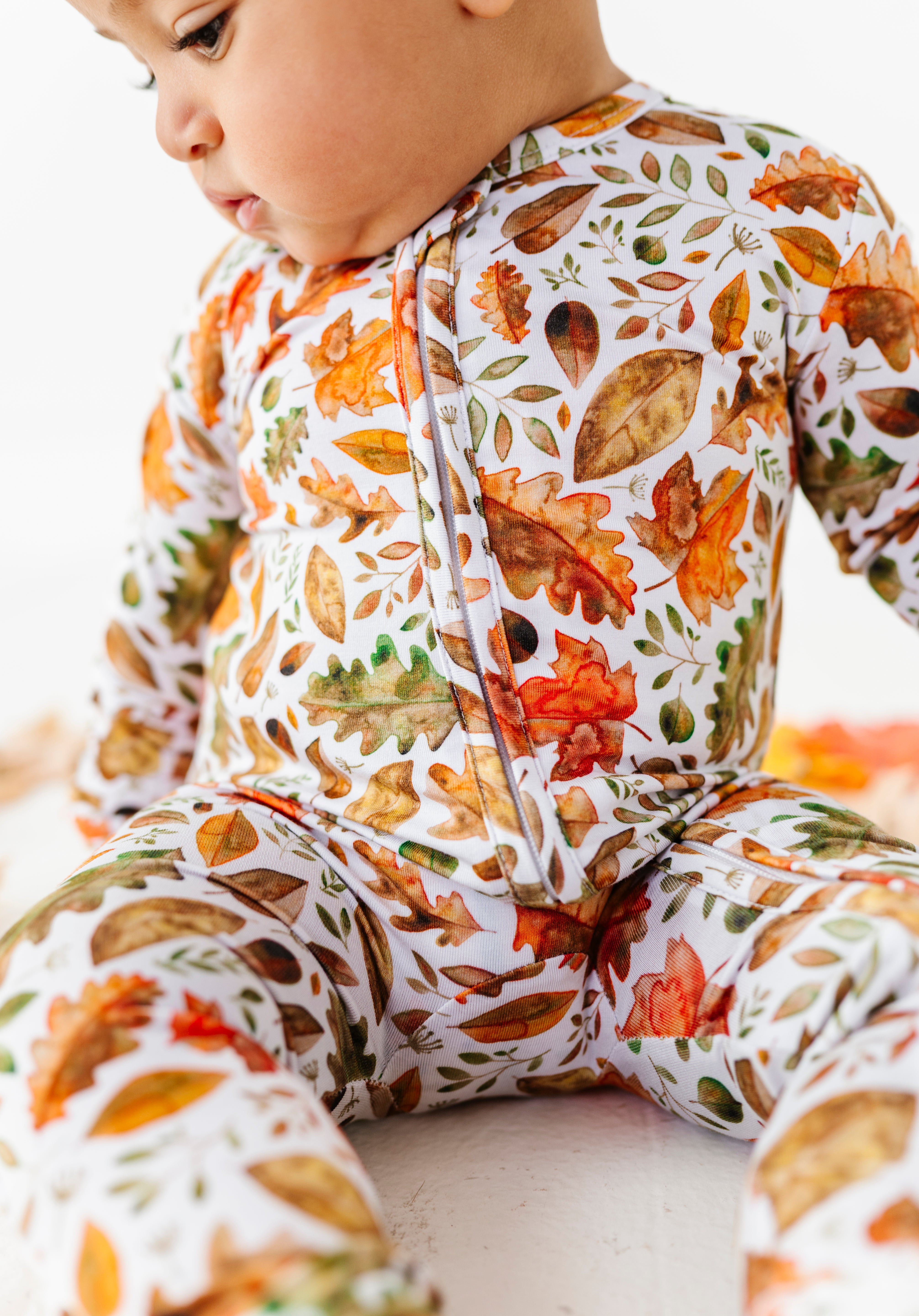 Fall Leaves Zipper Onesie