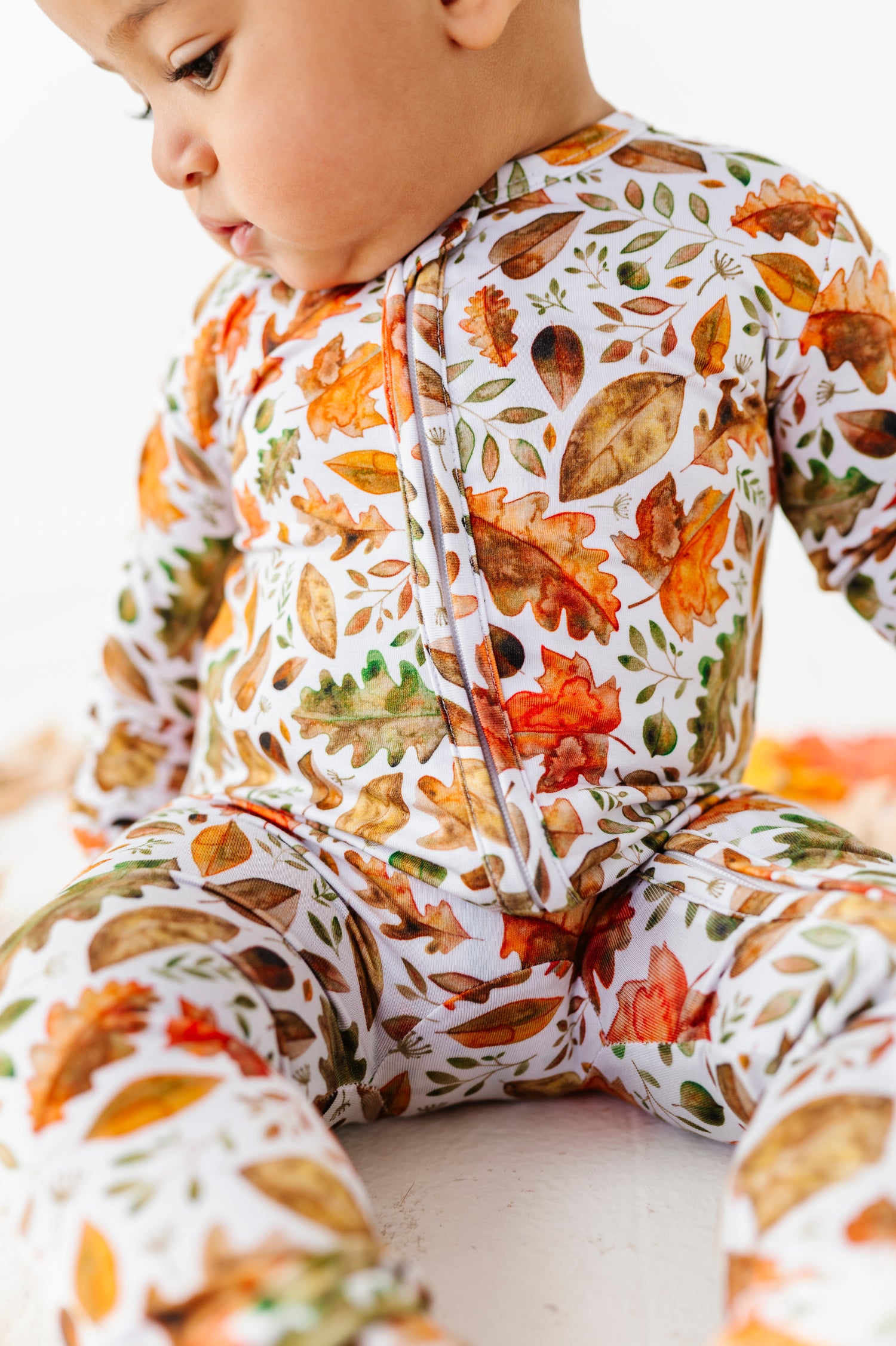Fall Leaves Zipper Onesie