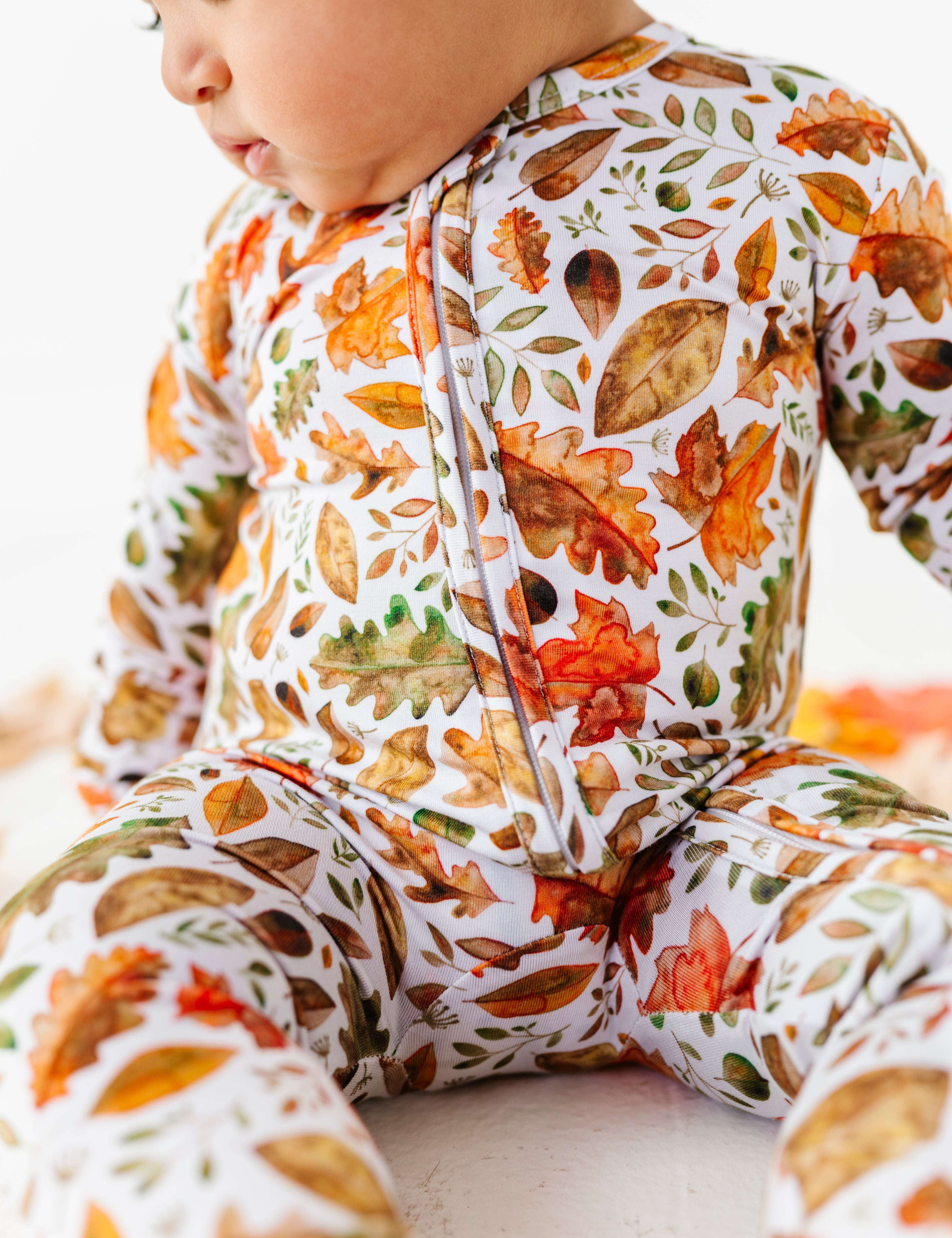 Fall Leaves Zipper Onesie