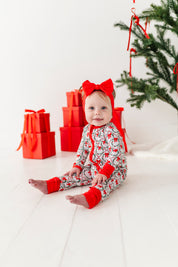 Holiday Wreaths Zipper Onesie