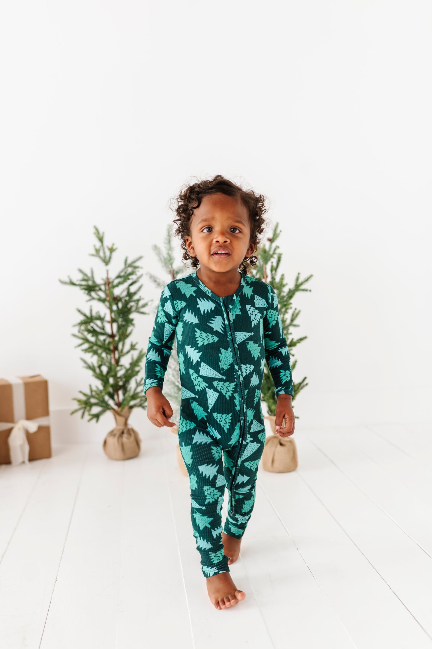 Green Pine Tree Convertible Romper