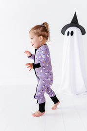 Happy Spooky Purple Zipper Onesie