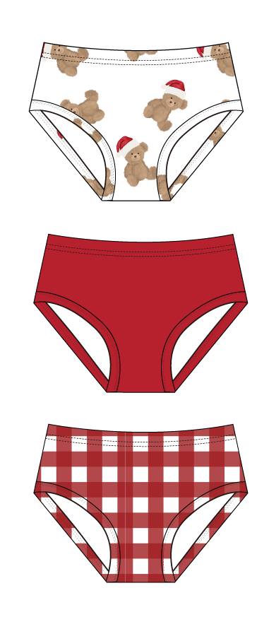 Santa Bear Girls Brief Set