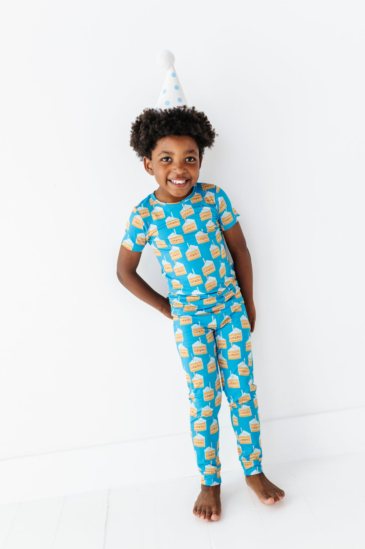 Birthday Cake Blue Two Piece Pajama Set