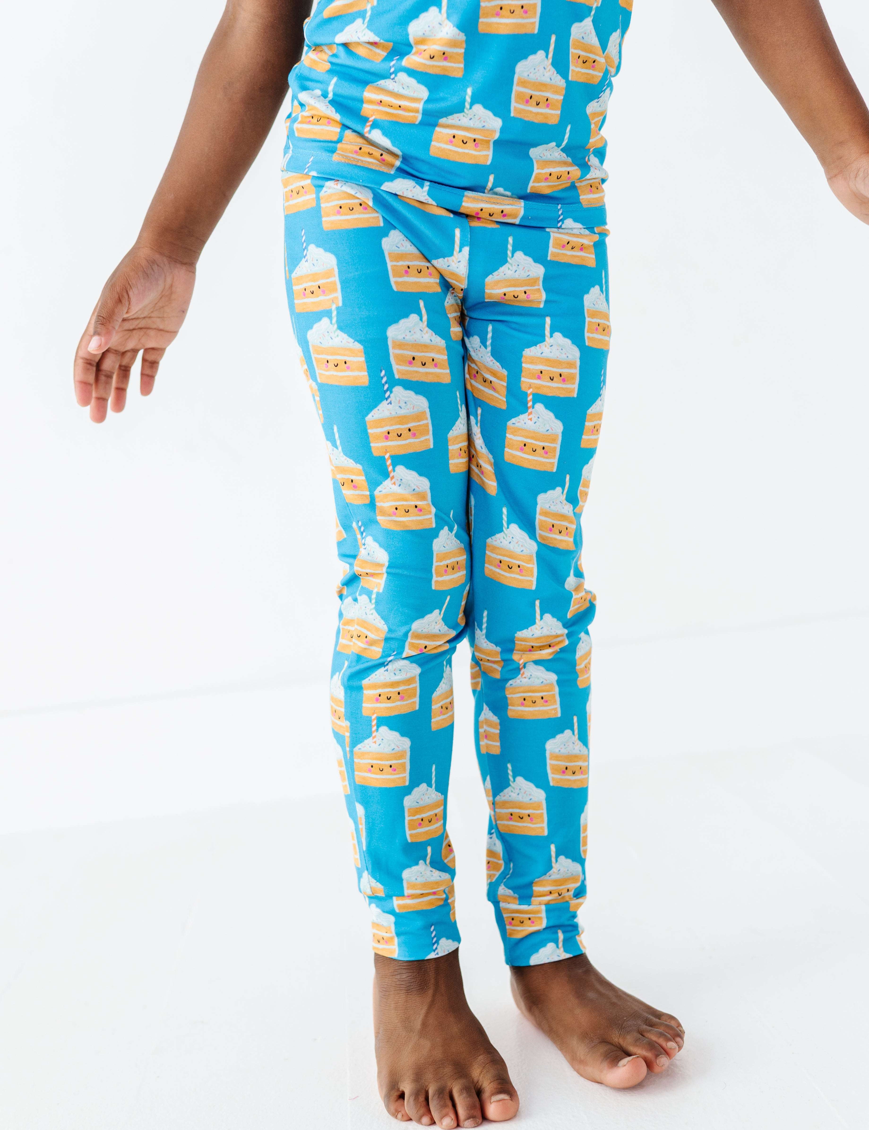 Birthday Cake Blue Two Piece Pajama Set