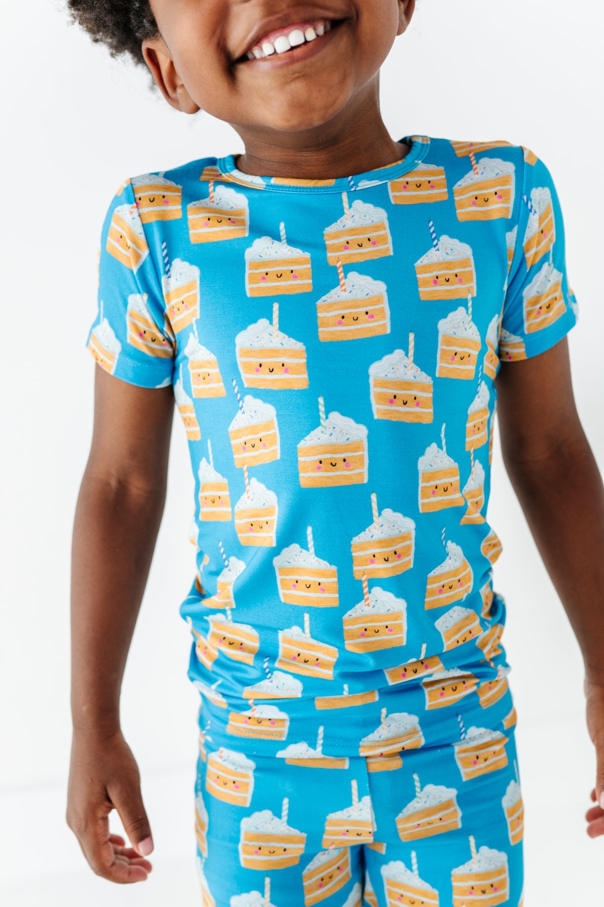 Birthday Cake Blue Two Piece Pajama Set