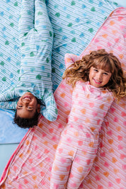 LPC X Daryl-Ann Denner Pink Stripe Affirmation Heart Two Piece Pajama Set - PREORDER Ships in January