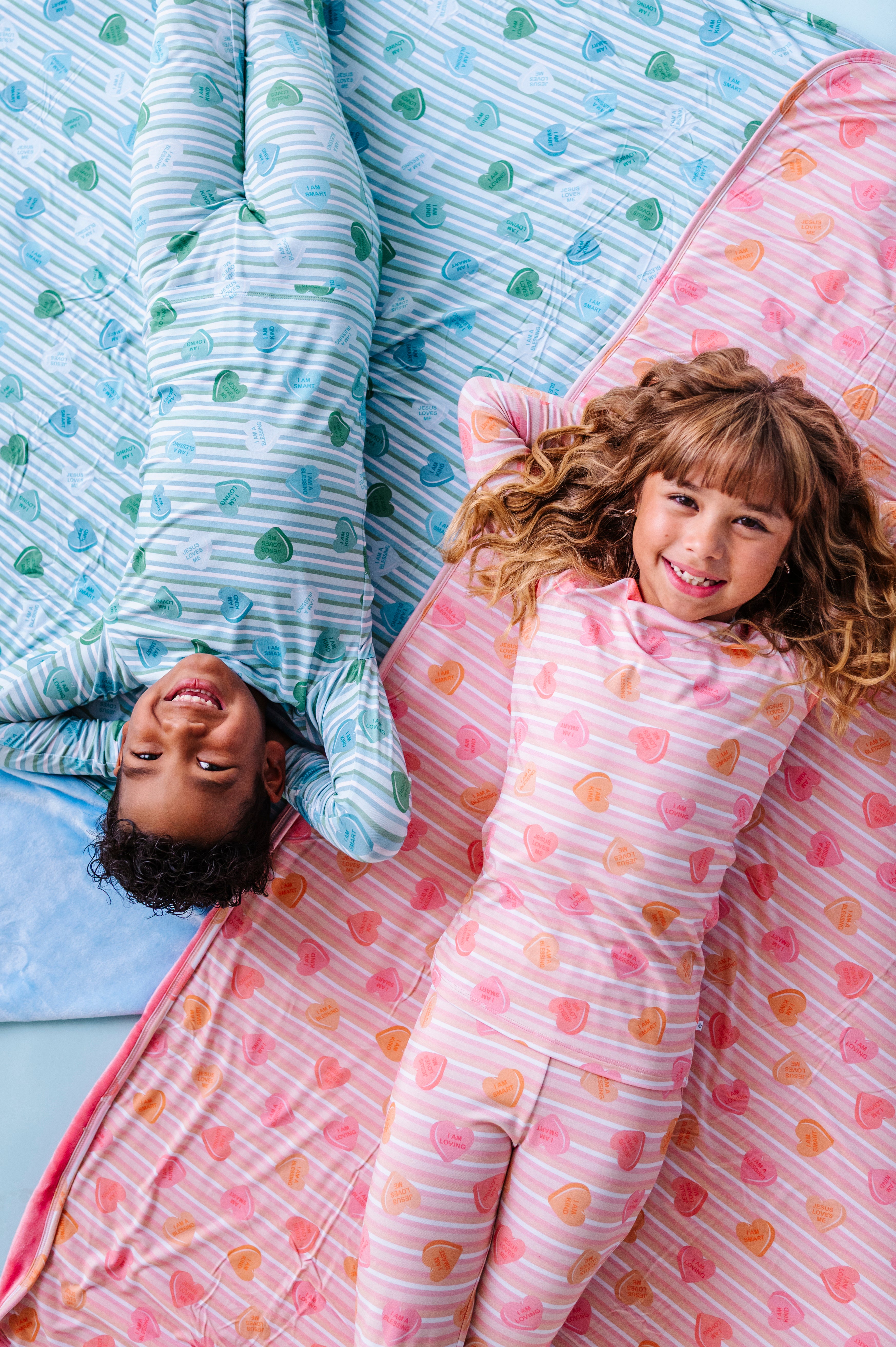 LPC X Daryl-Ann Denner Pink Stripe Affirmation Heart Two Piece Pajama Set - PREORDER Ships in January
