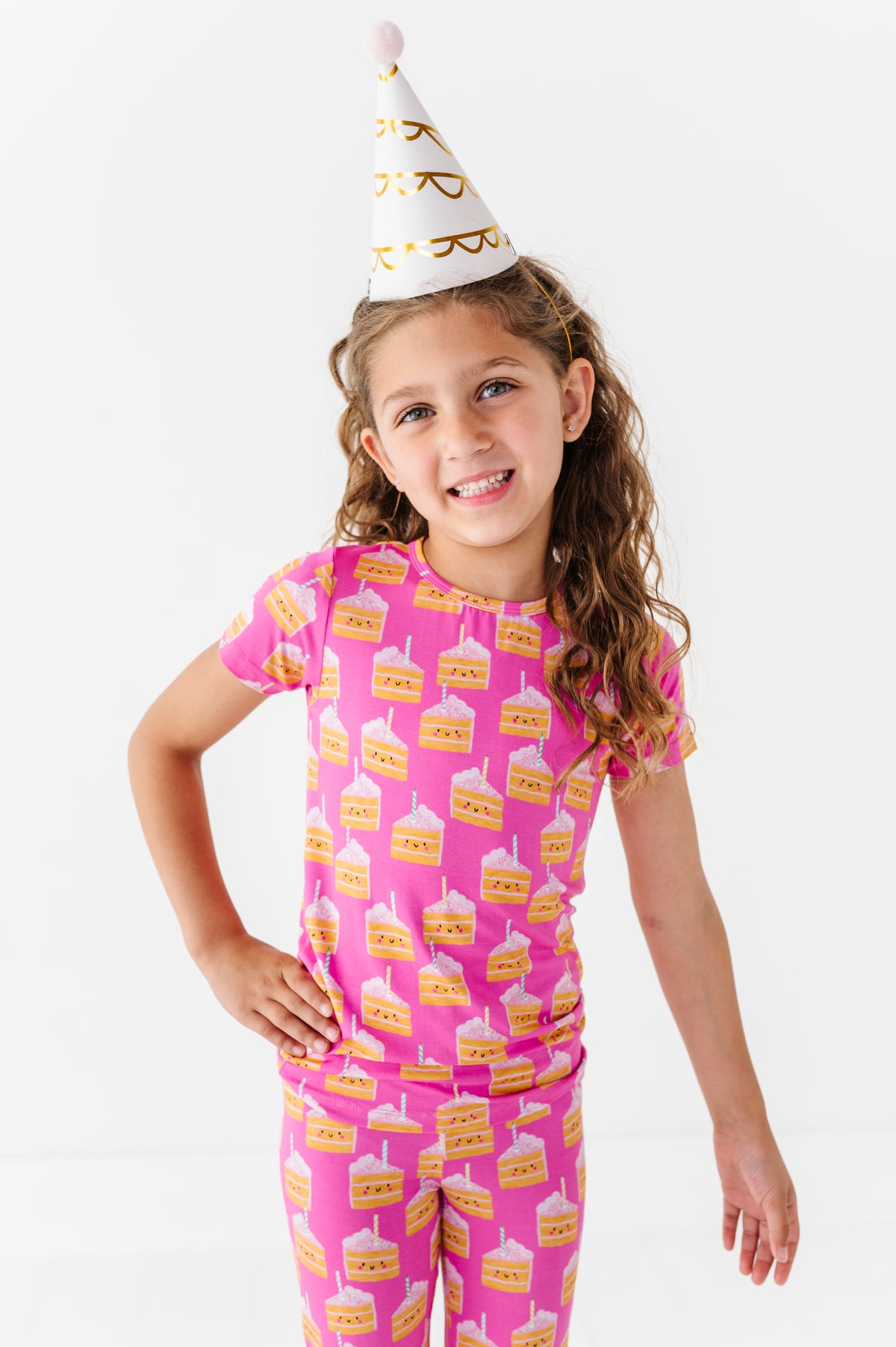 Birthday Cake Pink Two Piece Pajama Set