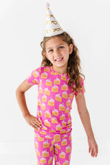 Birthday Cake Pink Two Piece Pajama Set