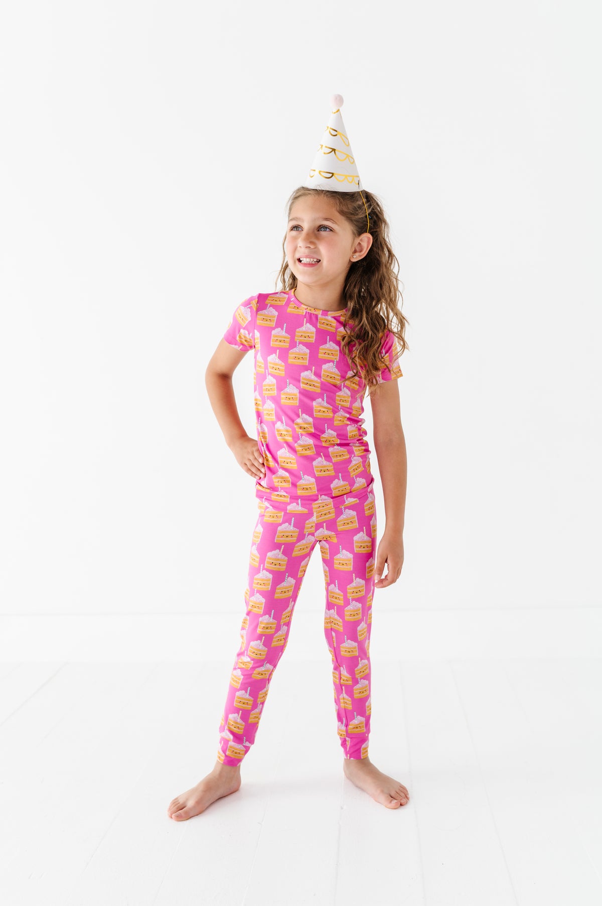 Birthday Cake Pink Two Piece Pajama Set