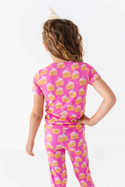 Birthday Cake Pink Two Piece Pajama Set