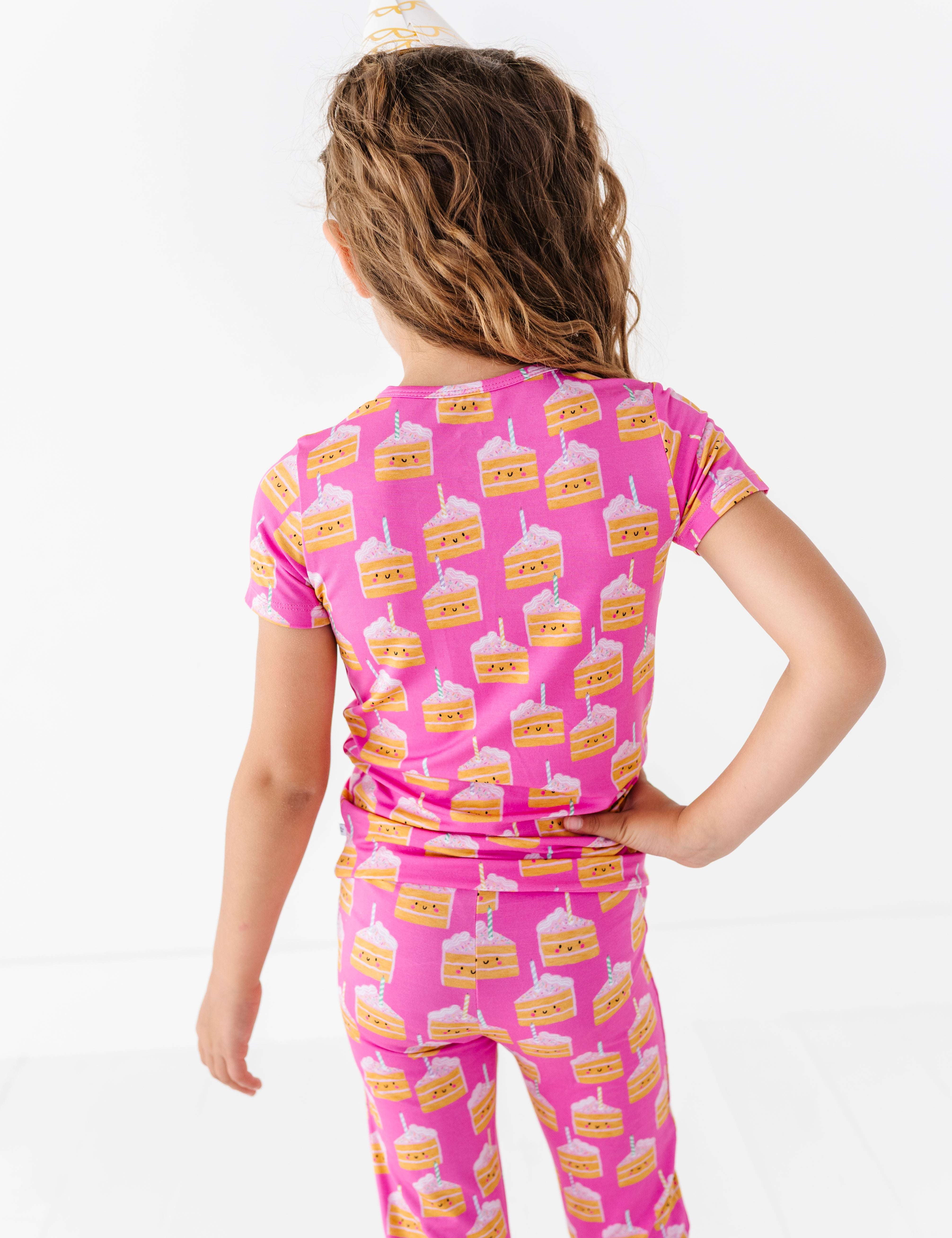 Birthday Cake Pink Two Piece Pajama Set