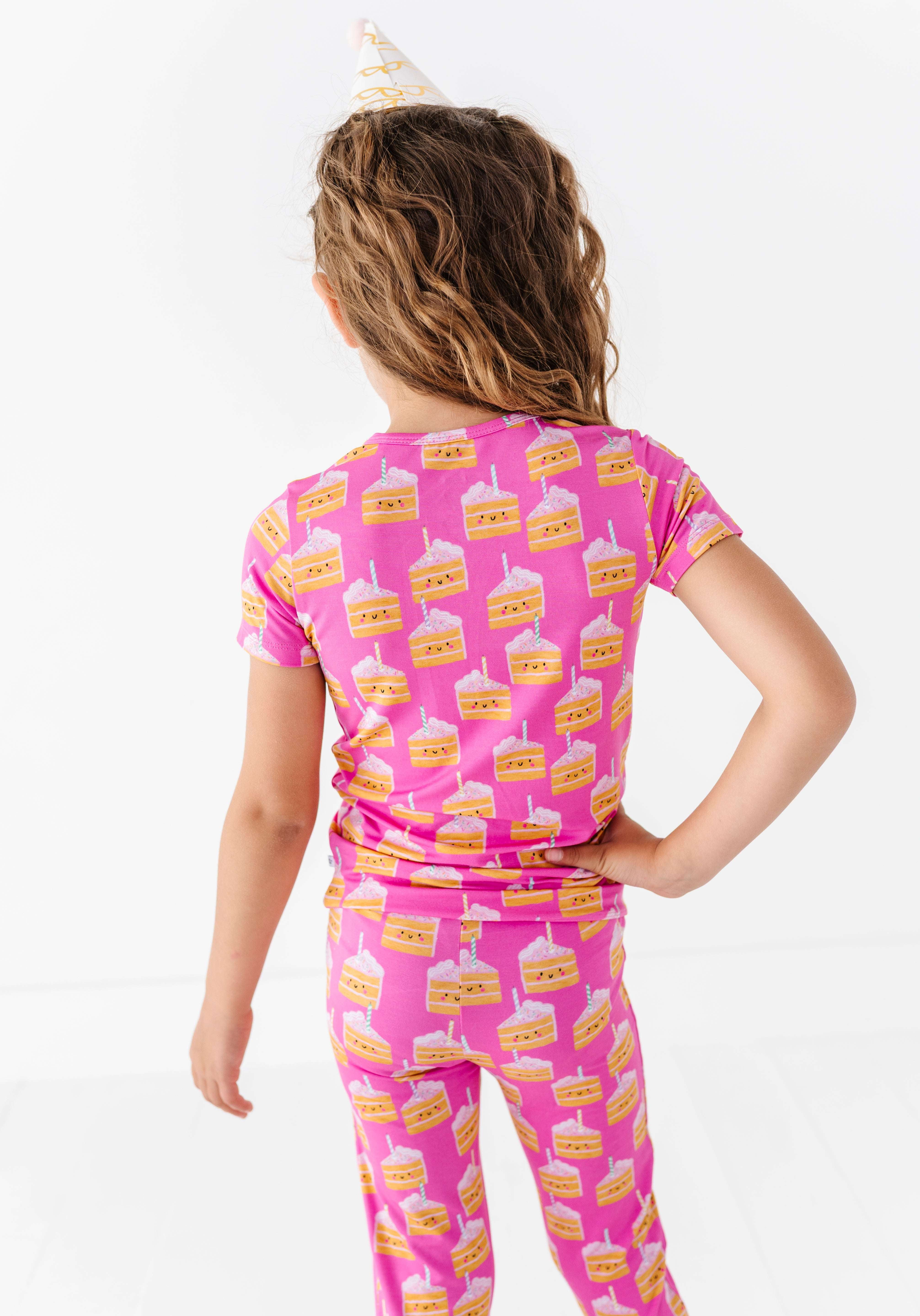 Birthday Cake Pink Two Piece Pajama Set
