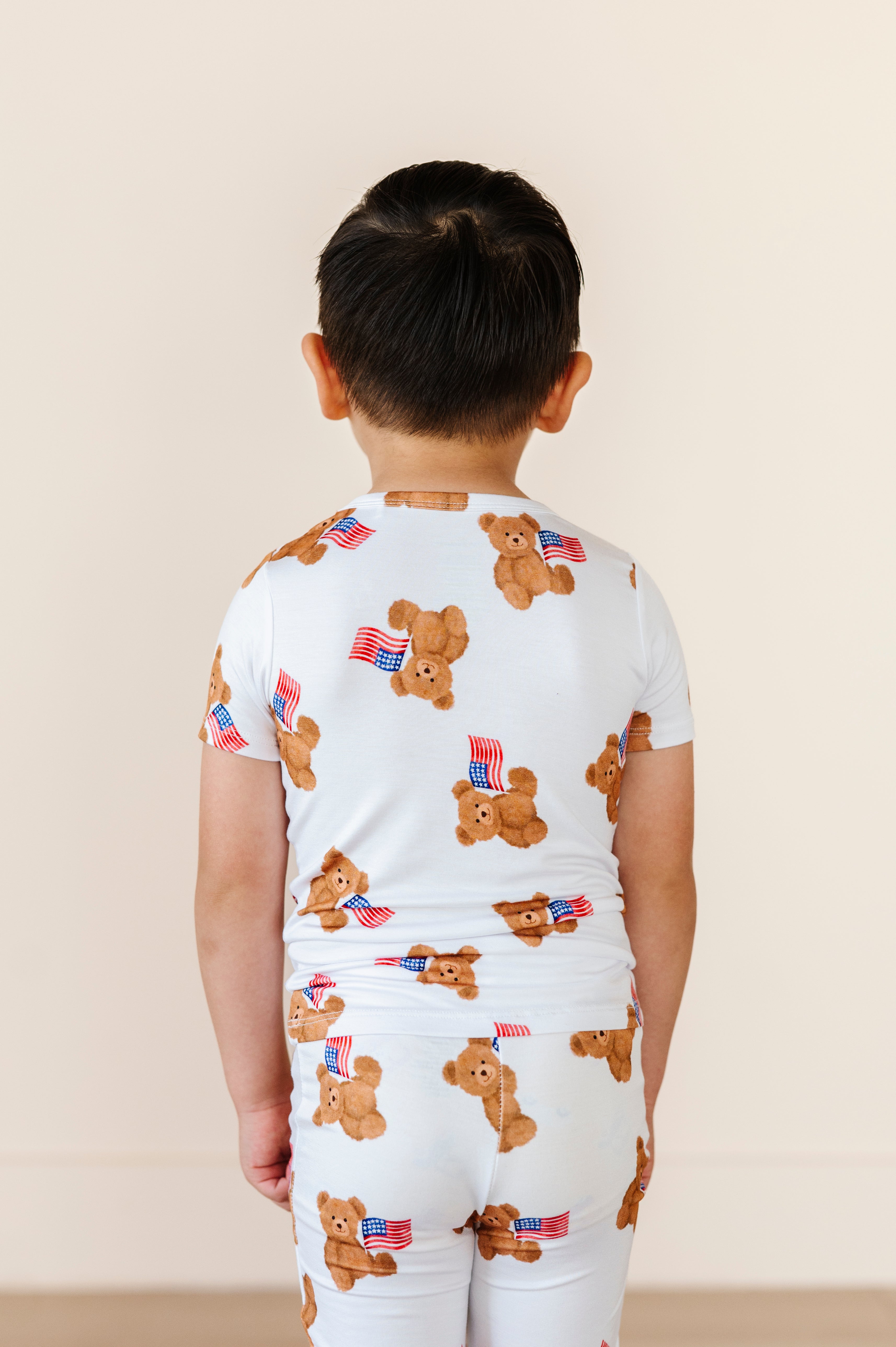 American Bear and Flags Two Piece Pajama Set