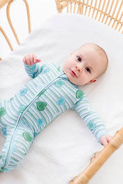 LPC X Daryl-Ann Denner Blue Stripe Affirmation Heart Zipper Onesie - PREORDER Ships in January