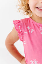 Load image into Gallery viewer, Pink Palm Ruffle Short Set
