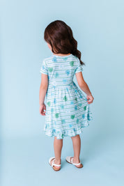 LPC X Daryl-Ann Denner Blue Stripe Affirmation Heart Twirl Dress - PREORDER Ships in January
