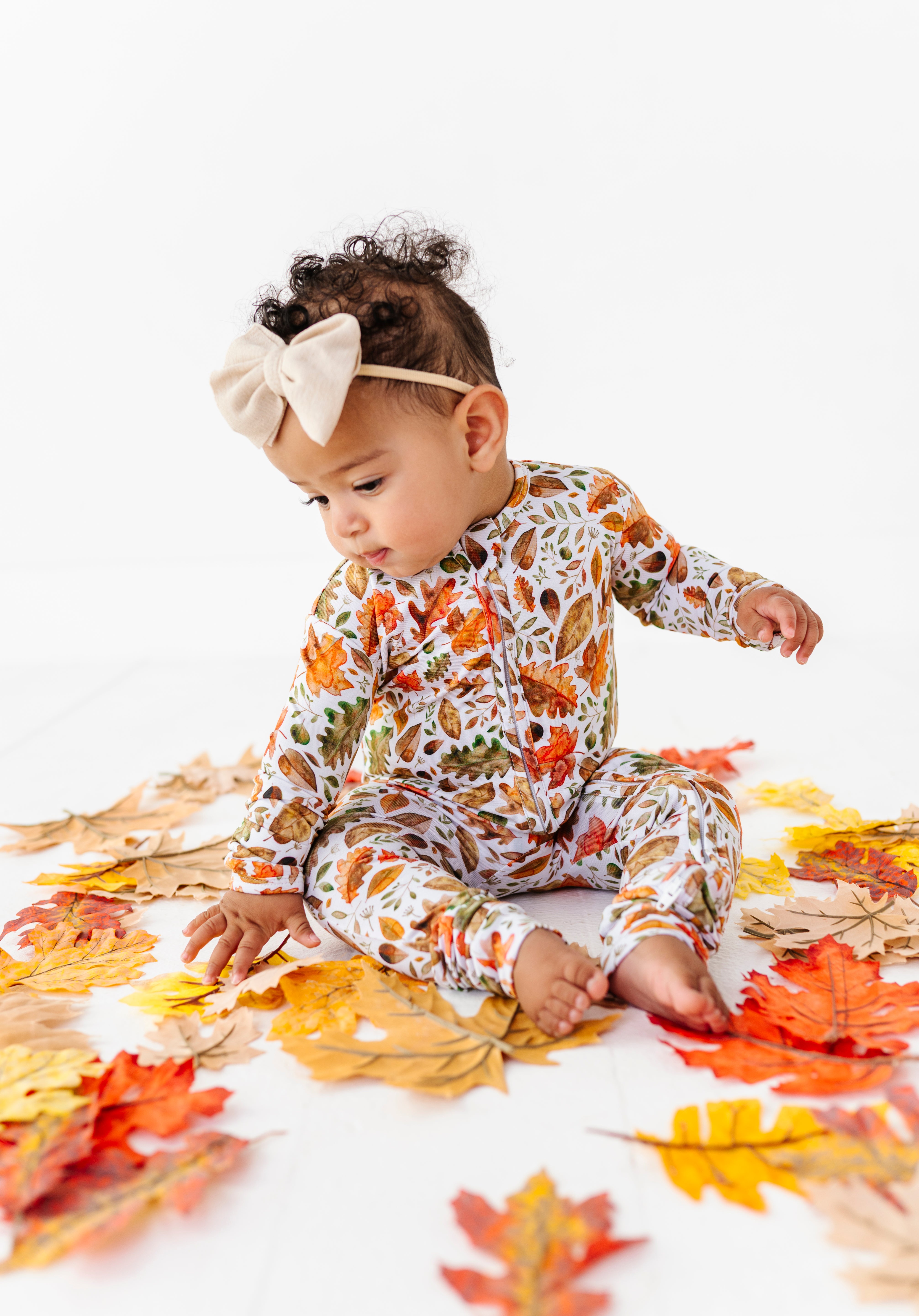 Fall Leaves Zipper Onesie