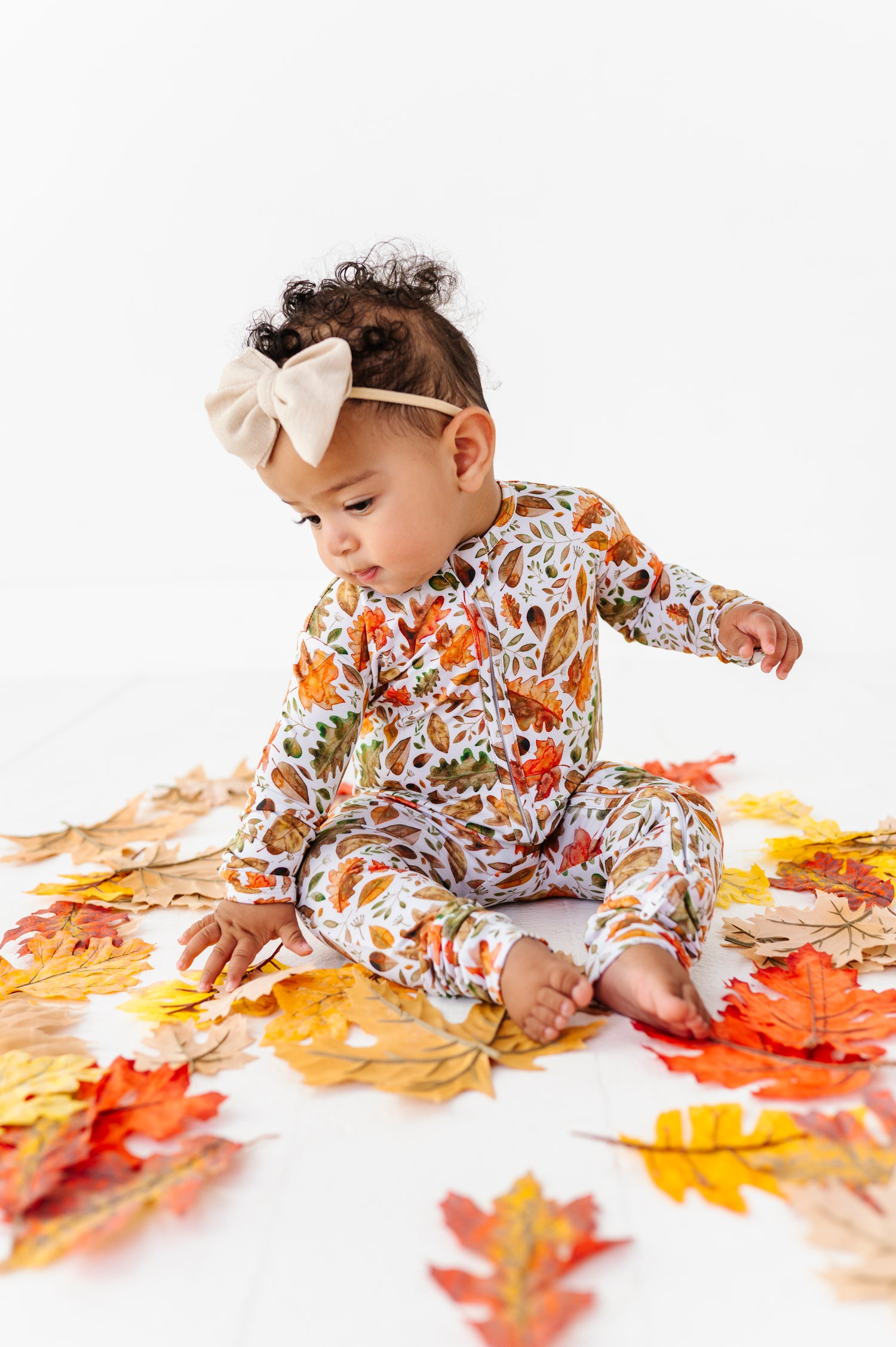 Fall Leaves Zipper Onesie