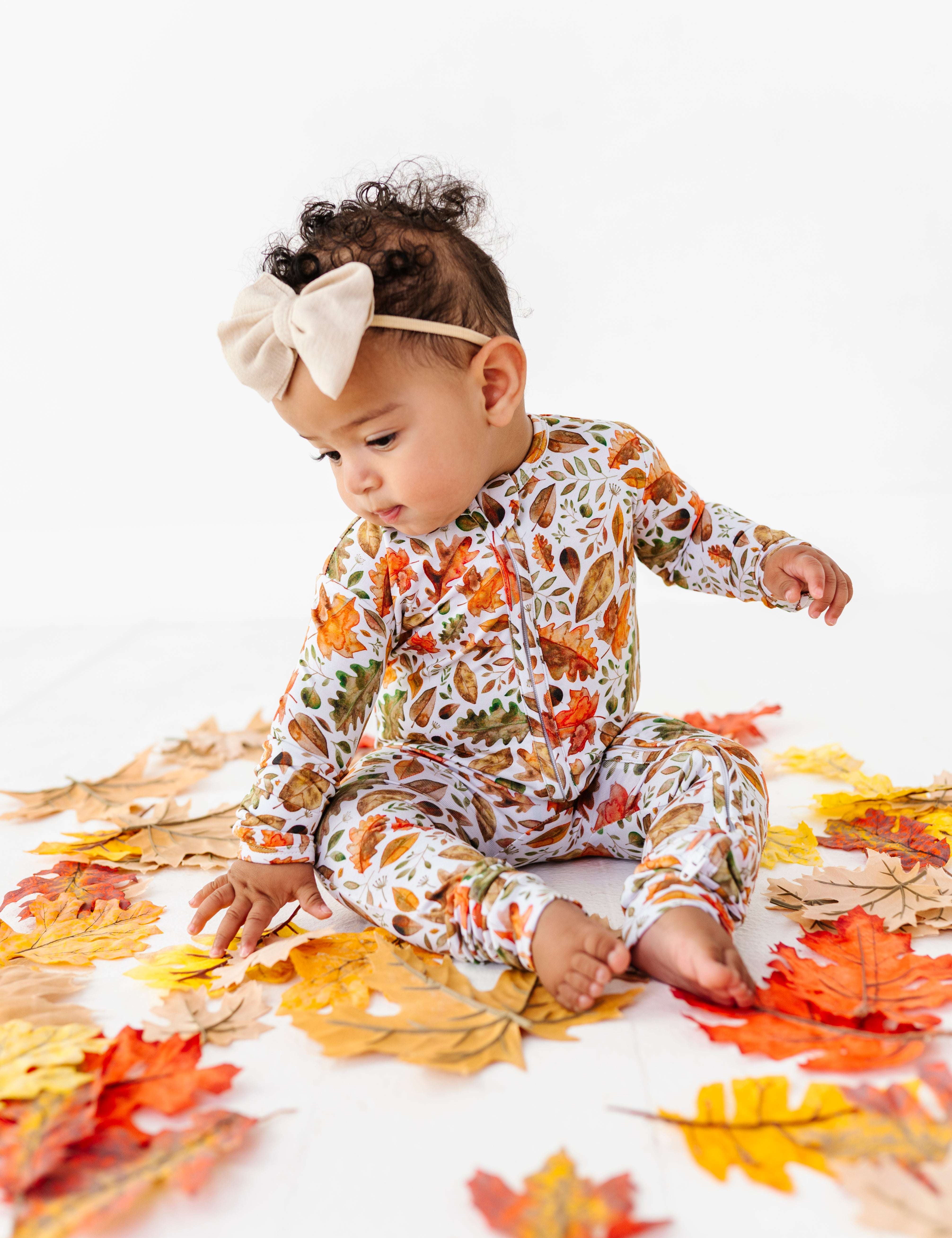 Fall Leaves Zipper Onesie