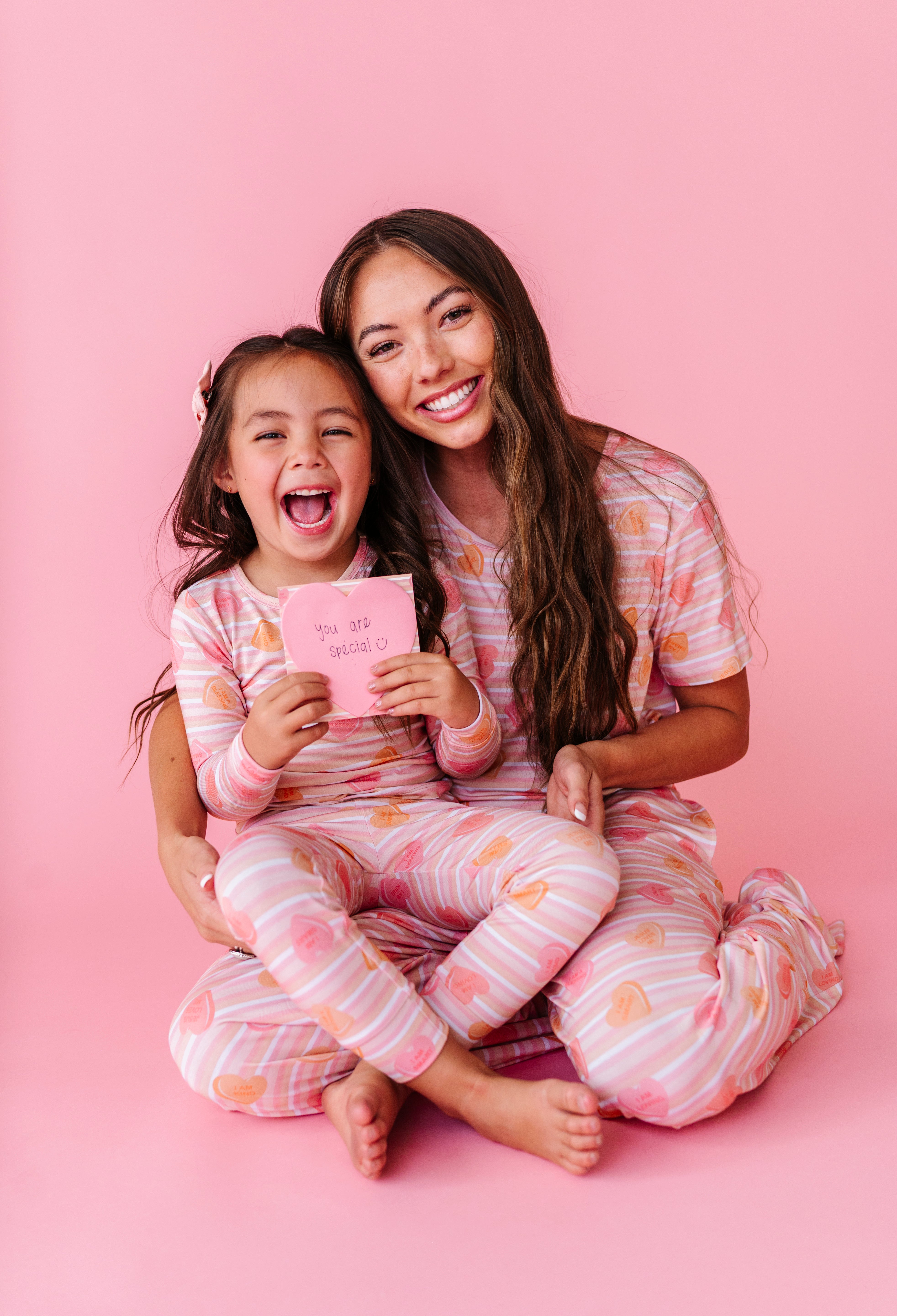 LPC X Daryl-Ann Denner Pink Stripe Affirmation Heart Women's Lounge Set- PREORDER Ships in January