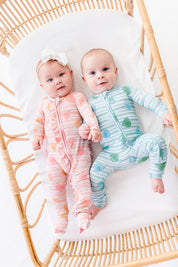LPC X Daryl-Ann Denner Blue Stripe Affirmation Heart Zipper Onesie - PREORDER Ships in January