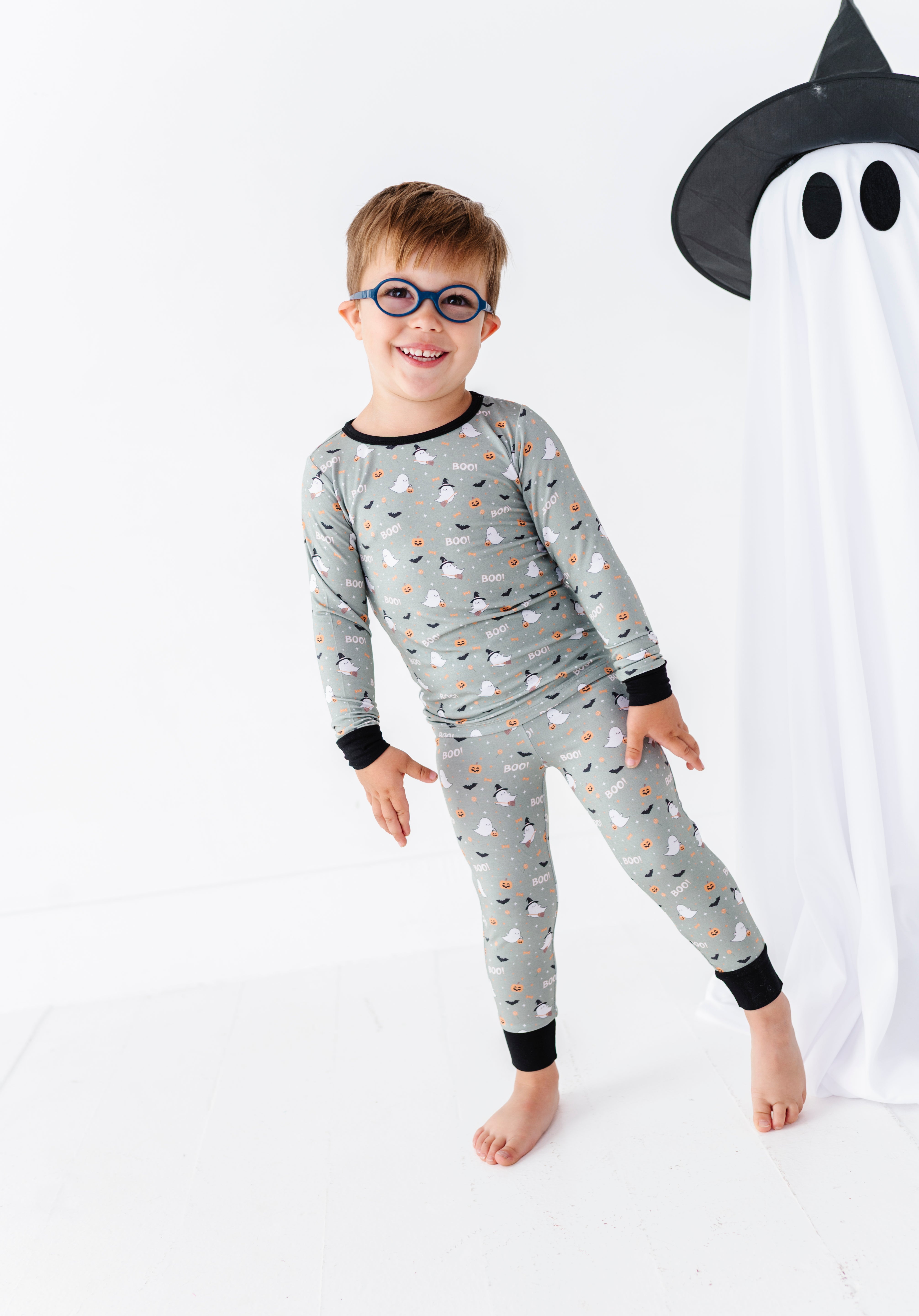 Happy Spooky Green Two Piece Pajama Set
