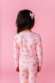 LPC X Daryl-Ann Denner Pink Stripe Affirmation Heart Two Piece Pajama Set - PREORDER Ships in January