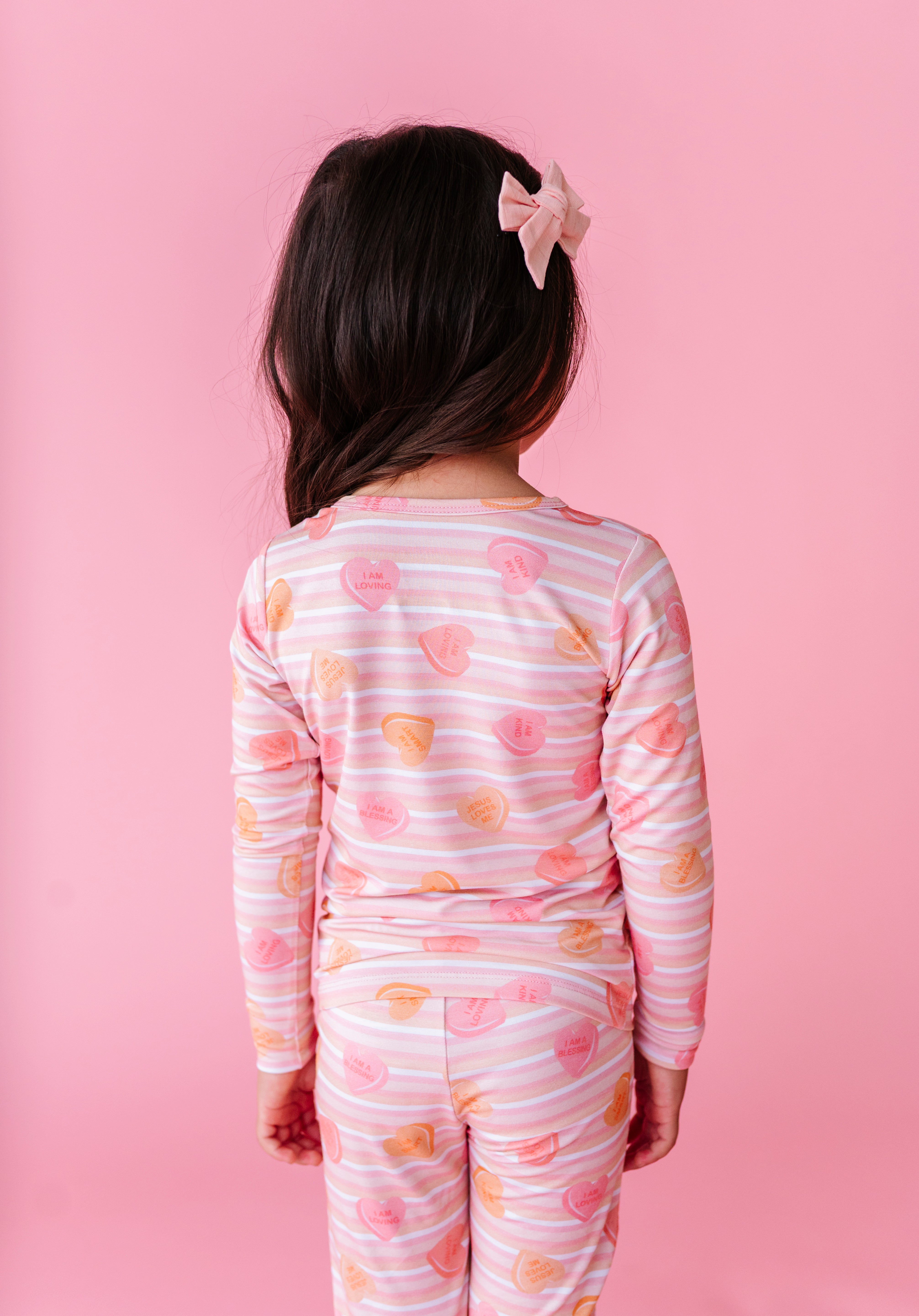 LPC X Daryl-Ann Denner Pink Stripe Affirmation Heart Two Piece Pajama Set - PREORDER Ships in January