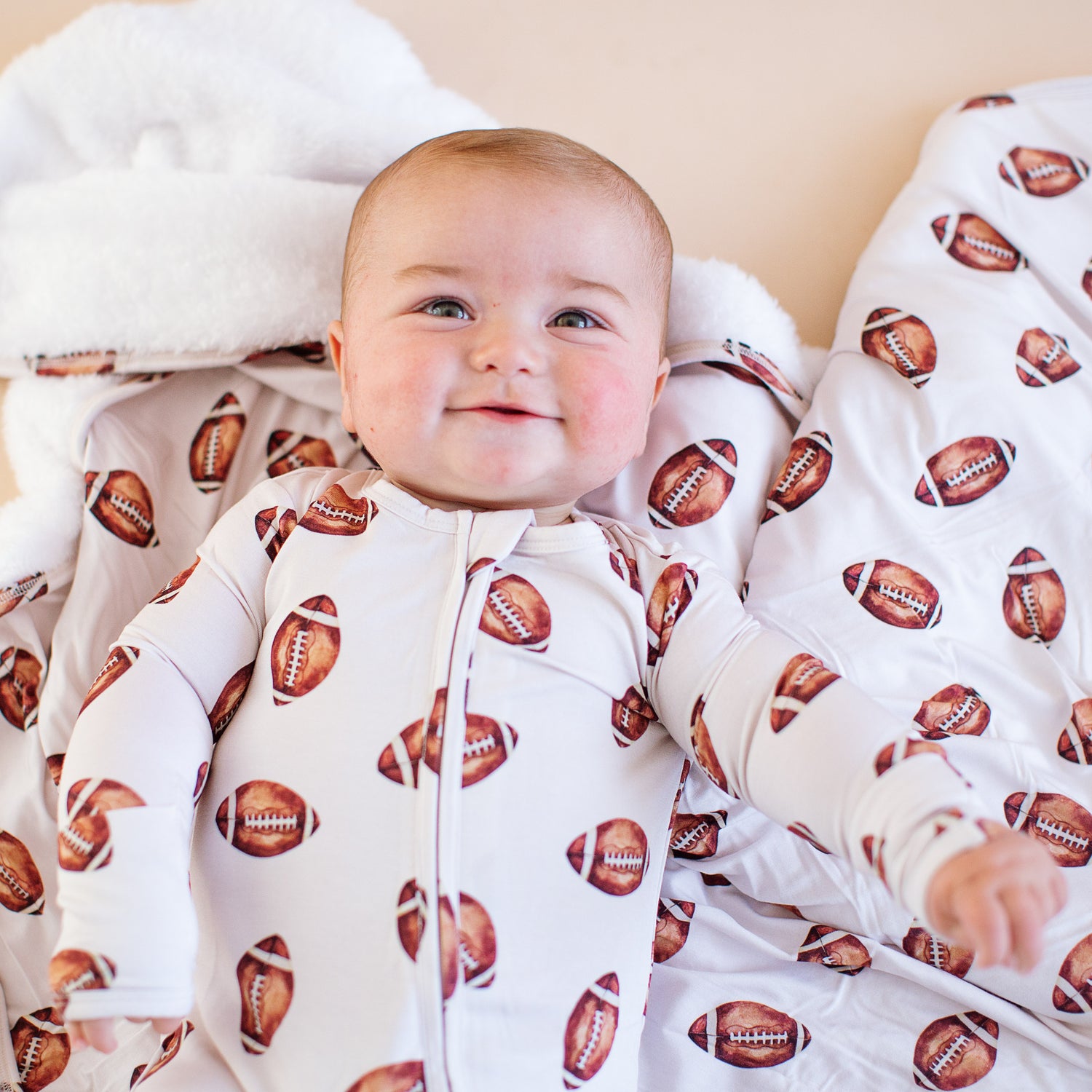 Vintage Football Zipper Onesie