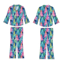 Load image into Gallery viewer, Colorful Pine Trees Girls Flare Lounge Set
