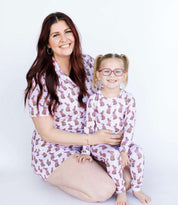 Pink Chocolate Bunny Women's Short Set